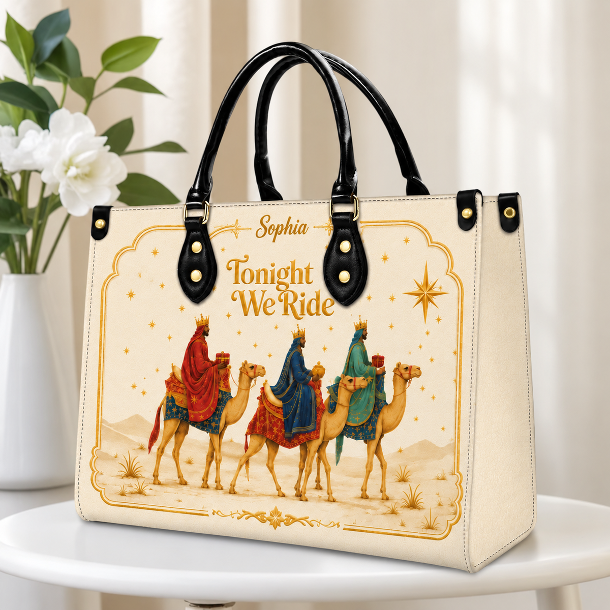 Personalized Tonight We Ride Christian Handbag – Twill Faux Leather & PU Leather