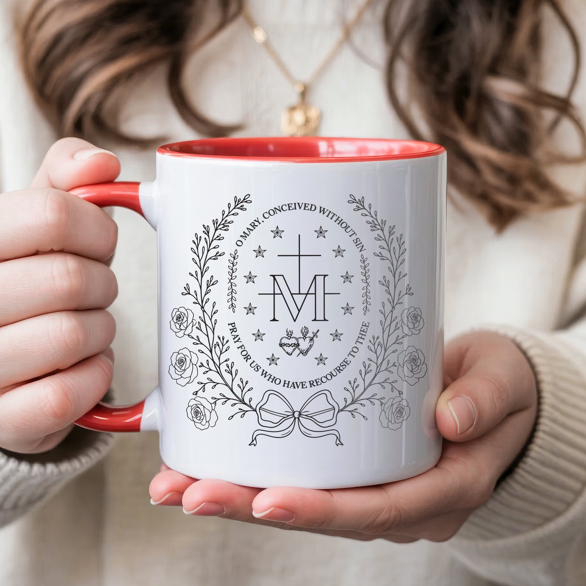 O Mary Conceived Without Sin Prayer Mug - Perfect Christian Gift, Prayer Mug, or Daily Inspiration