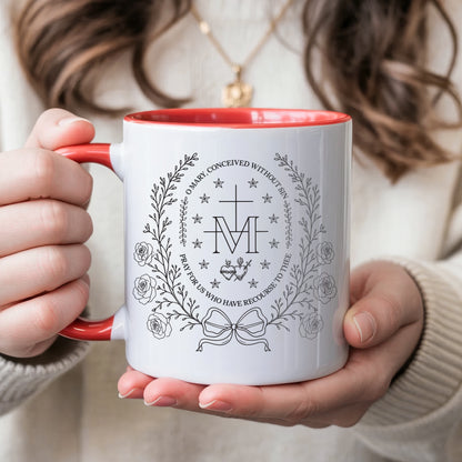 O Mary Conceived Without Sin Prayer Mug - Perfect Christian Gift, Prayer Mug, or Daily Inspiration