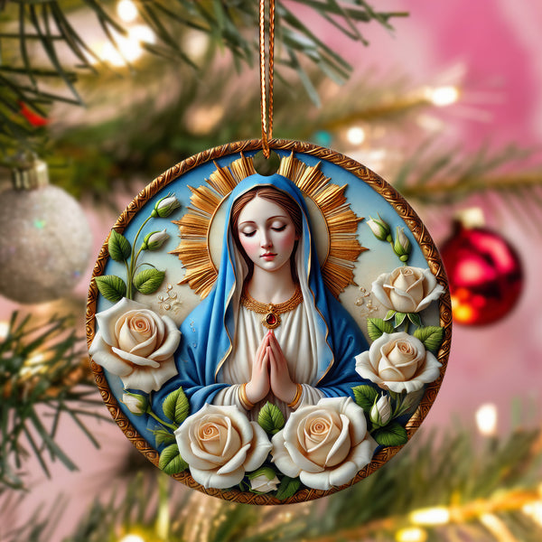 Double-Sided Virgin Mary Nativity-Themed Ornament ORN-CHRISTIAN-022