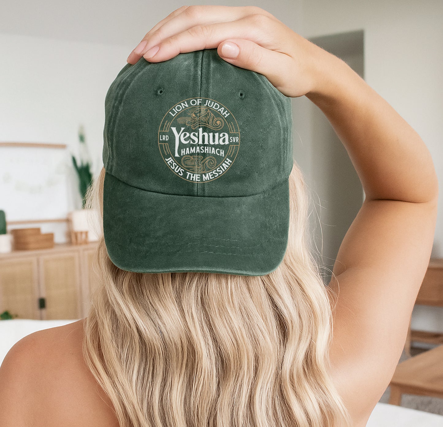Lion of Judah Yeshua Hamashiach Embroidered Baseball Cap - Premium Christian Faith Hat