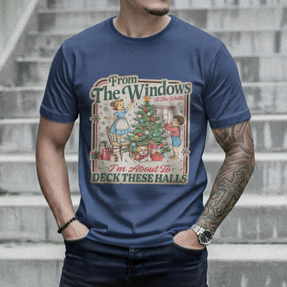 Deck These Halls – Christmas Tree Scene - Old Christmas Days - Unisex Tshirt / Hoodie / Sweatshirt