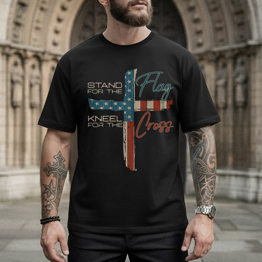 Stand for the Flag, Kneel for the Cross 1 - Hold Fast Faith - Unisex Tshirt / Hoodie / Sweatshirt