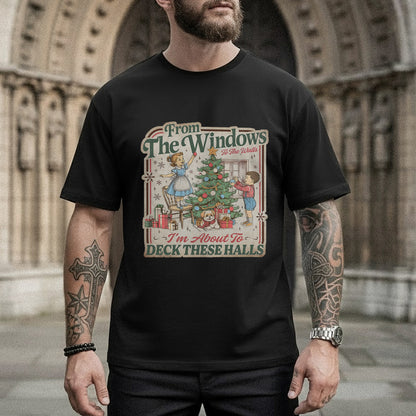 Deck These Halls – Christmas Tree Scene - Old Christmas Days - Unisex Tshirt / Hoodie / Sweatshirt