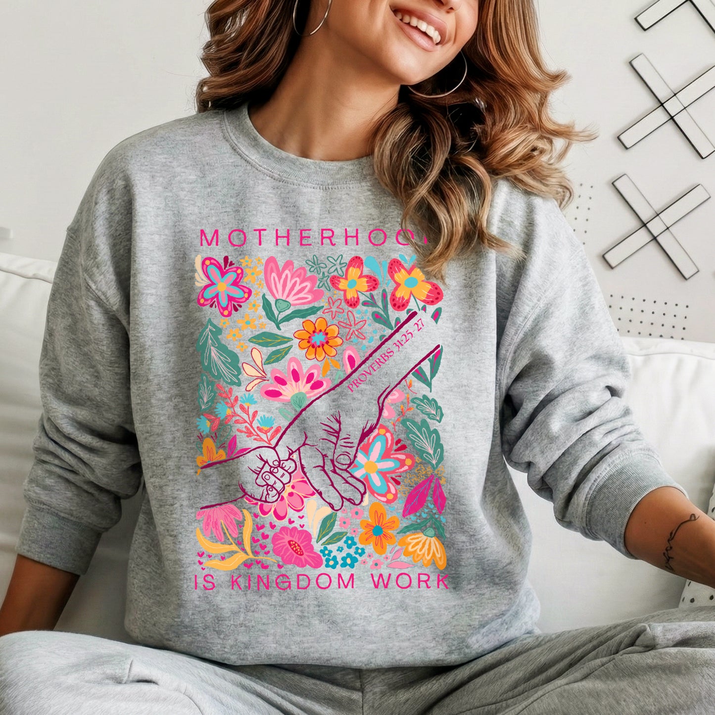 Kingdom Work" - Floral Hand and Flower Design – Unisex Tshirt / Hoodie / Sweatshirt