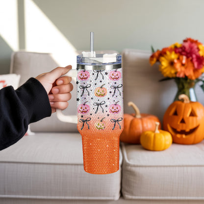 Halloween Collection Bling Diamond Tumbler 40oz - Sparkling Spooky Season Rhinestone Cup Collection
