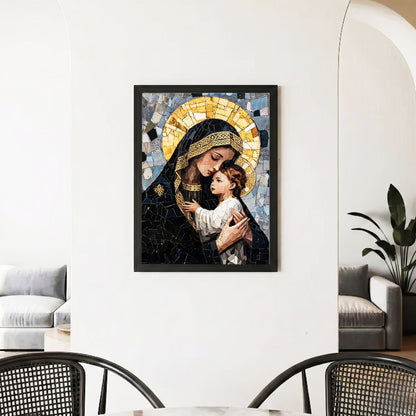 Madonna and Child Mosaic Christian Wall Art Poster/Canvas