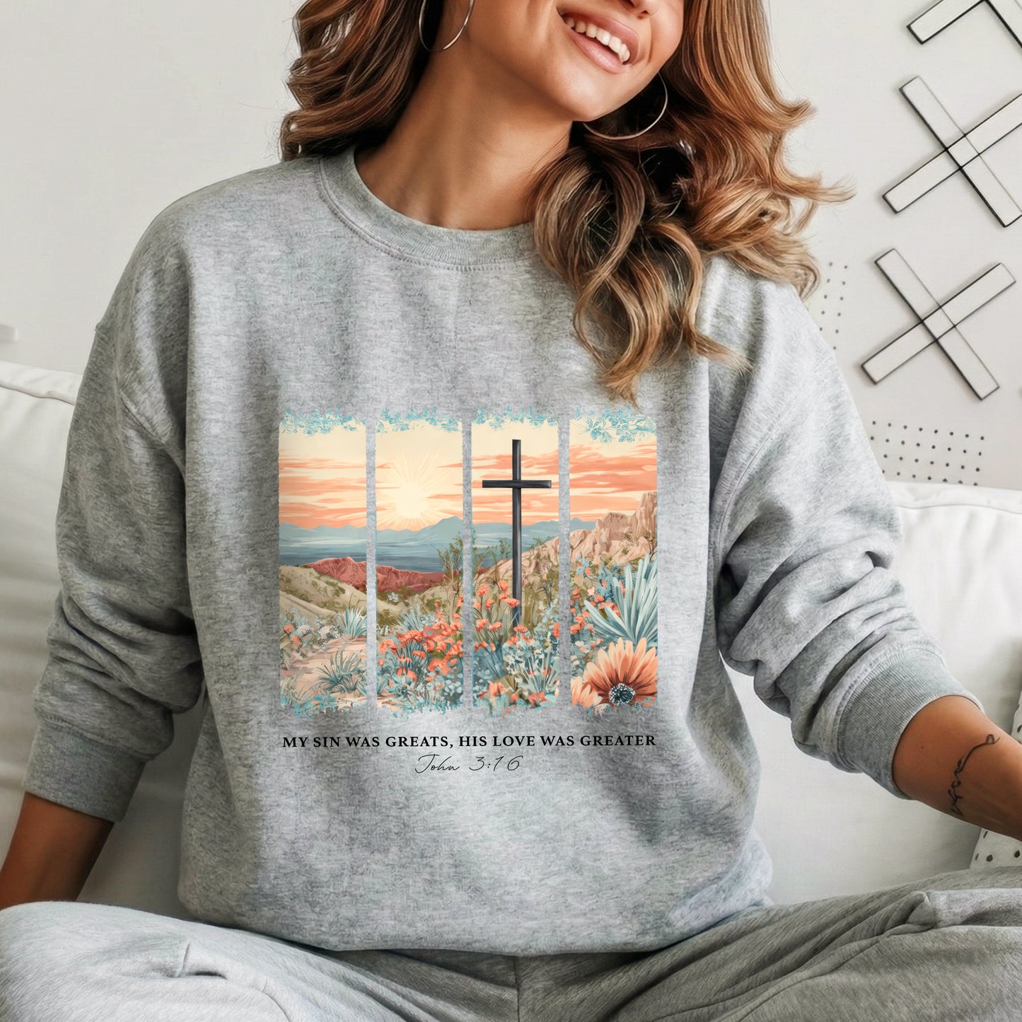 John 3:16 Christian Desert Landscape – He is Risen – Unisex Tshirt / Hoodie / Sweatshirt