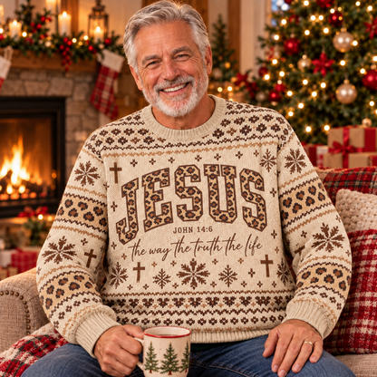 Jesus The Way Truth Life Christian – John 14:6 Faith Holiday Sweater