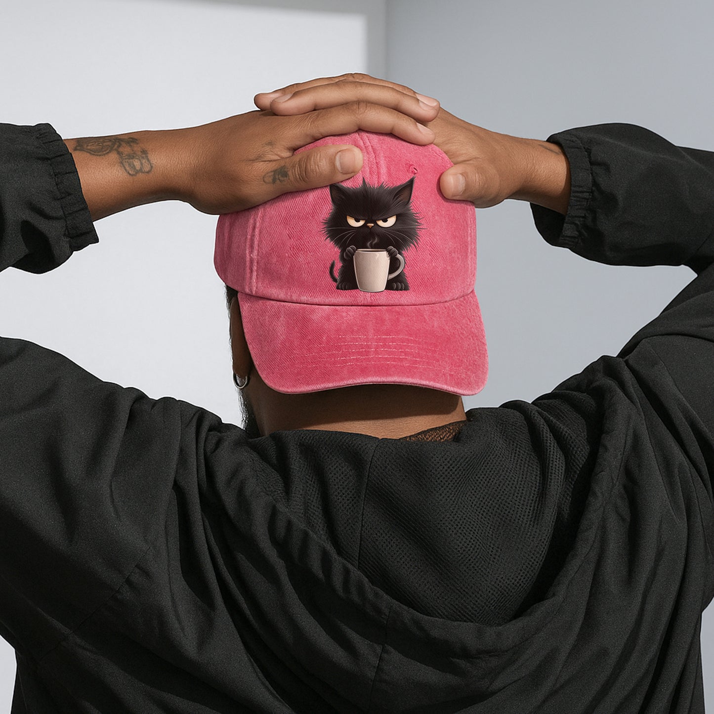 Grumpy Cat Coffee Baseball Cap - Funny Coffee Lover Hat