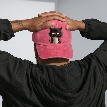 Grumpy Cat Coffee Baseball Cap - Funny Coffee Lover Hat