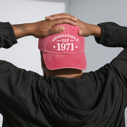 Generation X EST. Custom Year Baseball Cap - Personalized Vintage Pride Hat