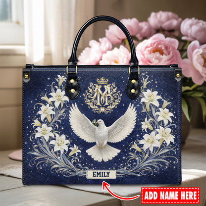 Personalized Holy Spirit Dove Christian Handbag – Twill Faux Leather & PU Leather