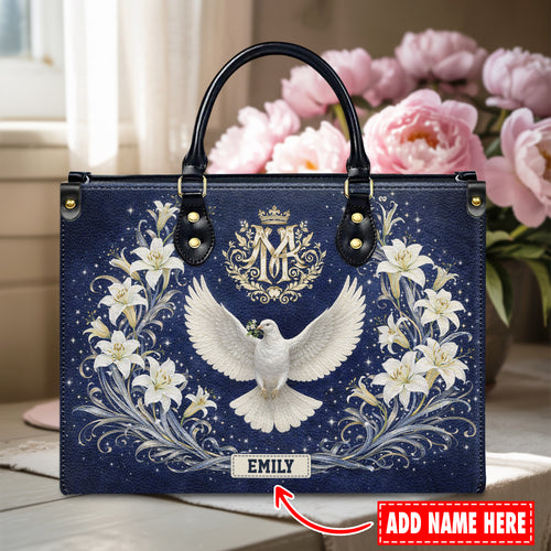 Personalized Holy Spirit Dove Christian Handbag – Twill Faux Leather & PU Leather