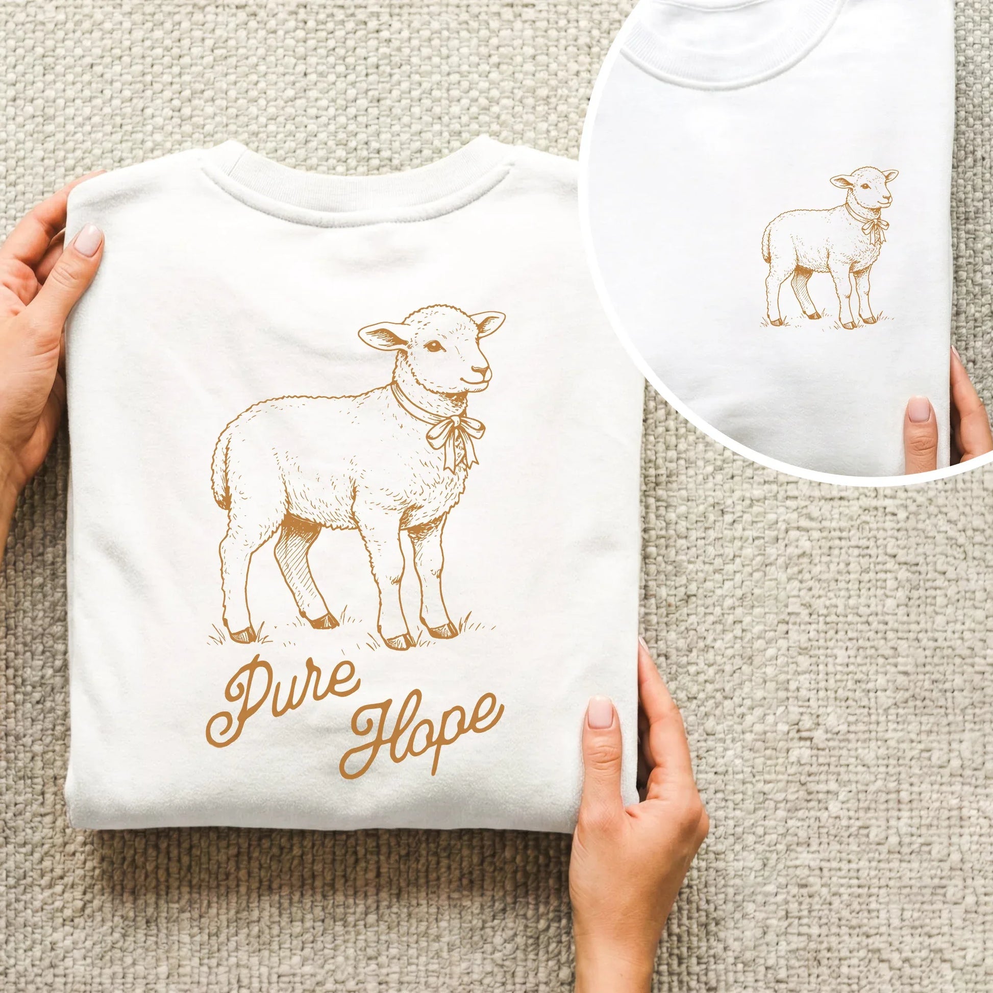Pure Hope: The Gentle Lamb - Two Sides - Wild Animals - Unisex Tshirt / Hoodie / Sweatshirt - Faith Guided Life