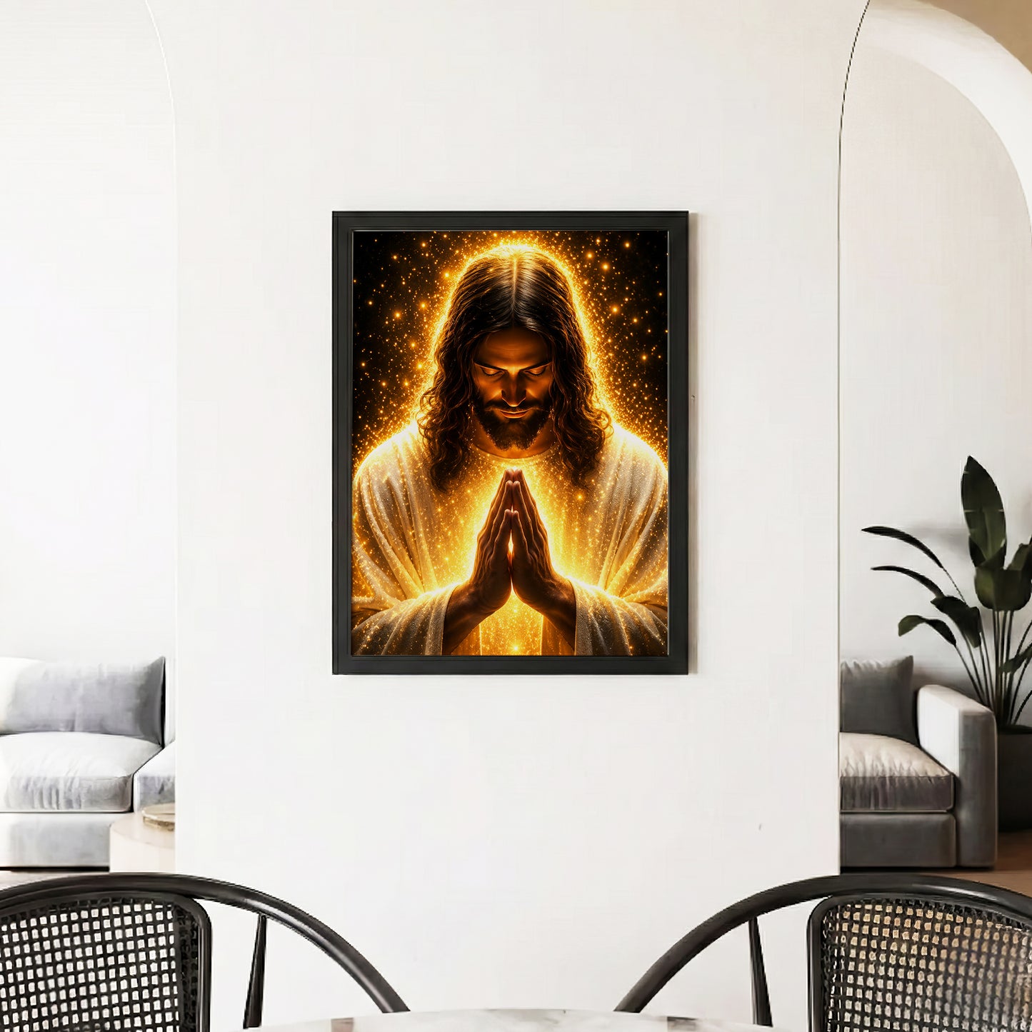 Radiant Jesus Prayer Wall Art Poster/Canvas