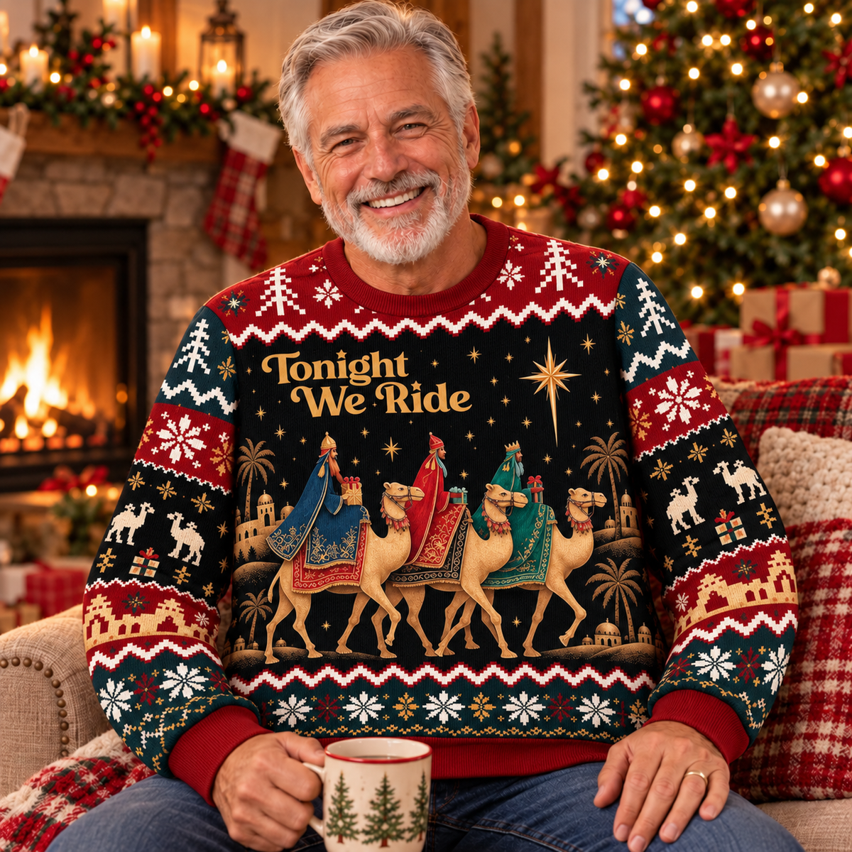 Tonight We Ride Three Wise Men Christmas – Christian Bethlehem Star Holiday Sweater