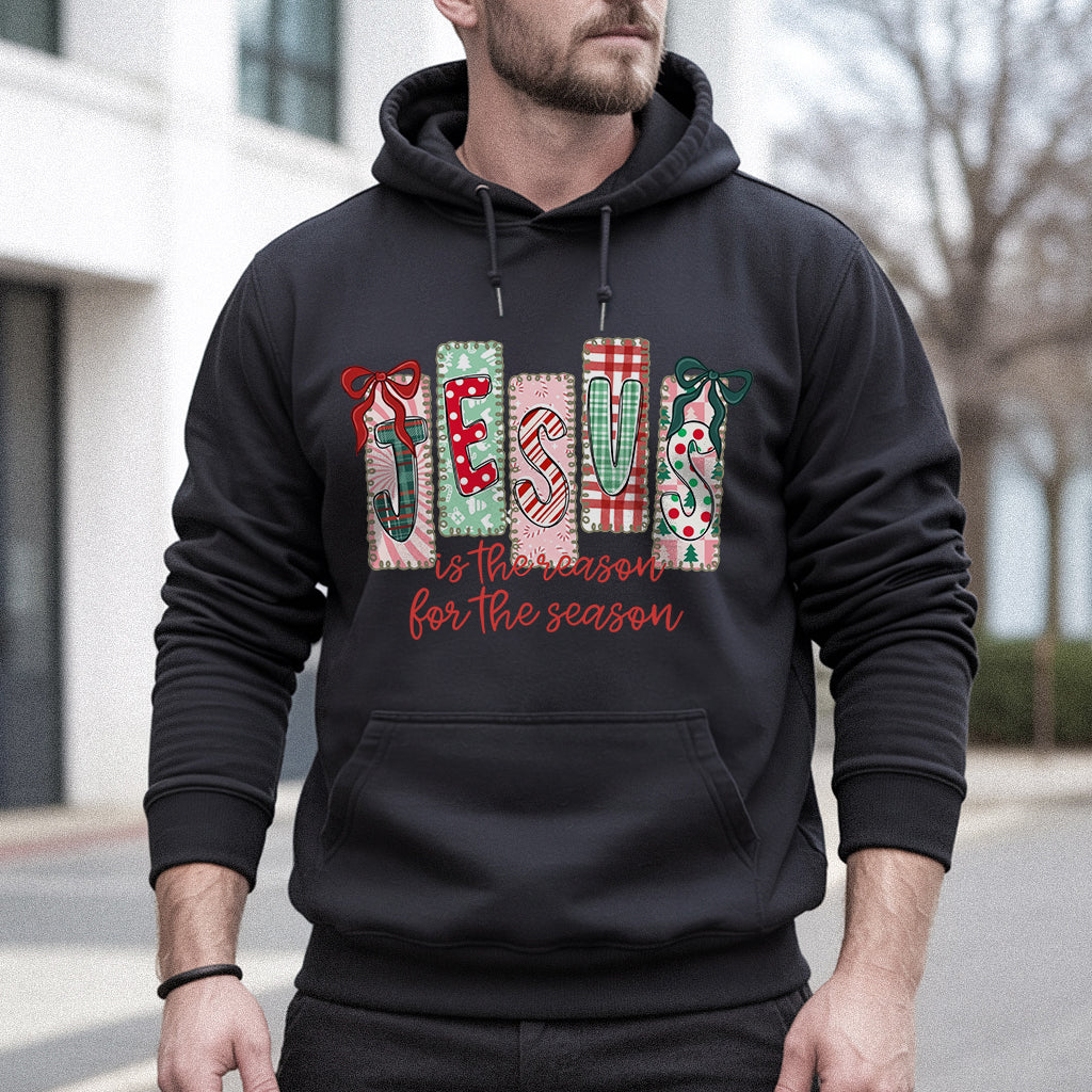 Jesus Is The Reason For The Season Pattern - Merry Christmas - Unisex Tshirt / Hoodie / Sweatshirt
