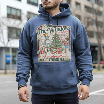 Deck These Halls – Christmas Tree Scene - Old Christmas Days - Unisex Tshirt / Hoodie / Sweatshirt