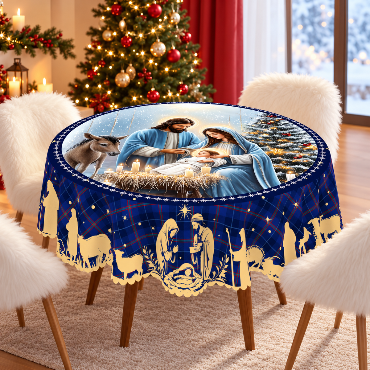 Blue Holy Family