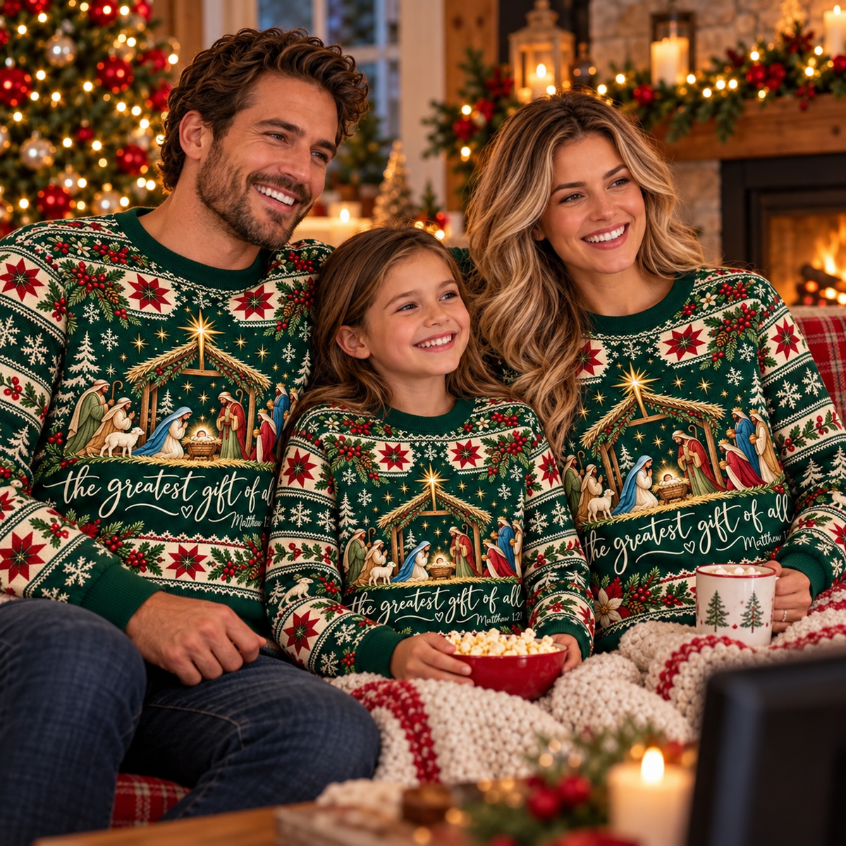 The Greatest Gift Nativity Christmas - Christian Holiday Faith Sweater