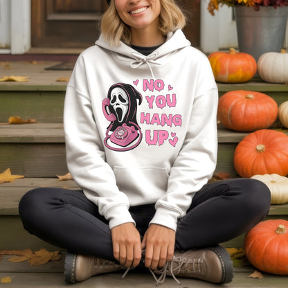 No You Hang Up Ghostface Pink Phone Halloween T-Shirt Scream Movie Horror Romance Tee