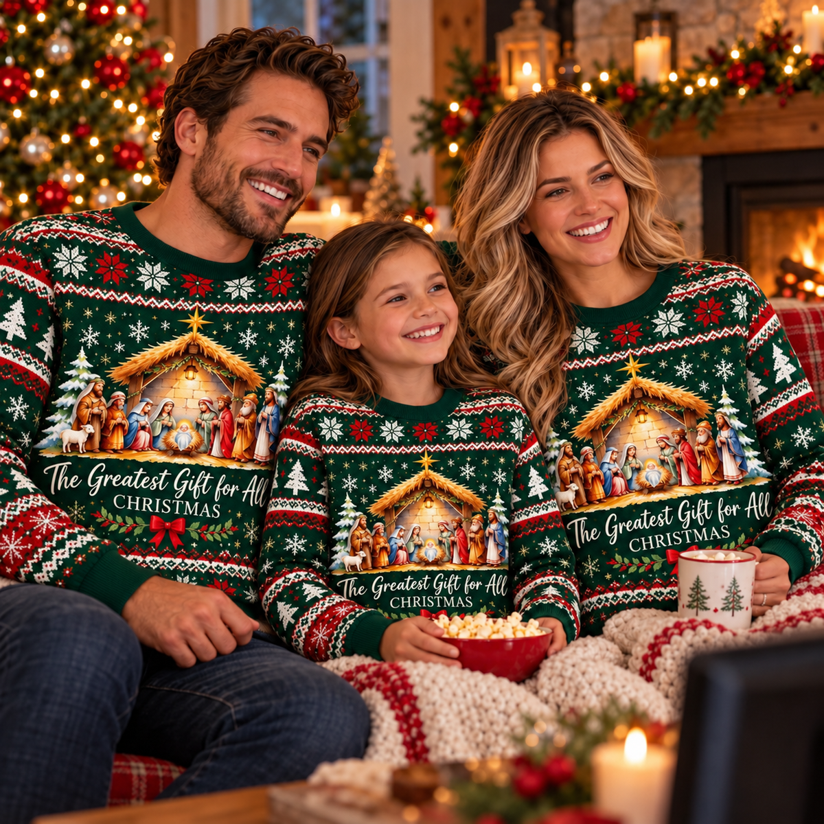 Greatest Gift For All - Christian Holiday Faith Sweater