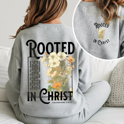 Rooted In Christ Floral Designs - Faith Floral - Unisex Tshirt / Hoodie / Sweatshirt - Faith Guided Life