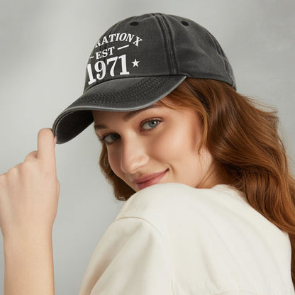 Generation X EST. Custom Year Baseball Cap - Personalized Vintage Pride Hat