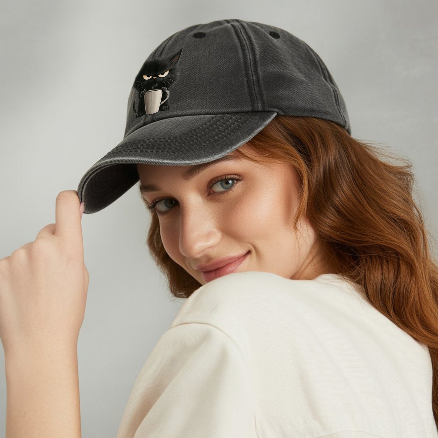 Grumpy Cat Coffee Baseball Cap - Funny Coffee Lover Hat