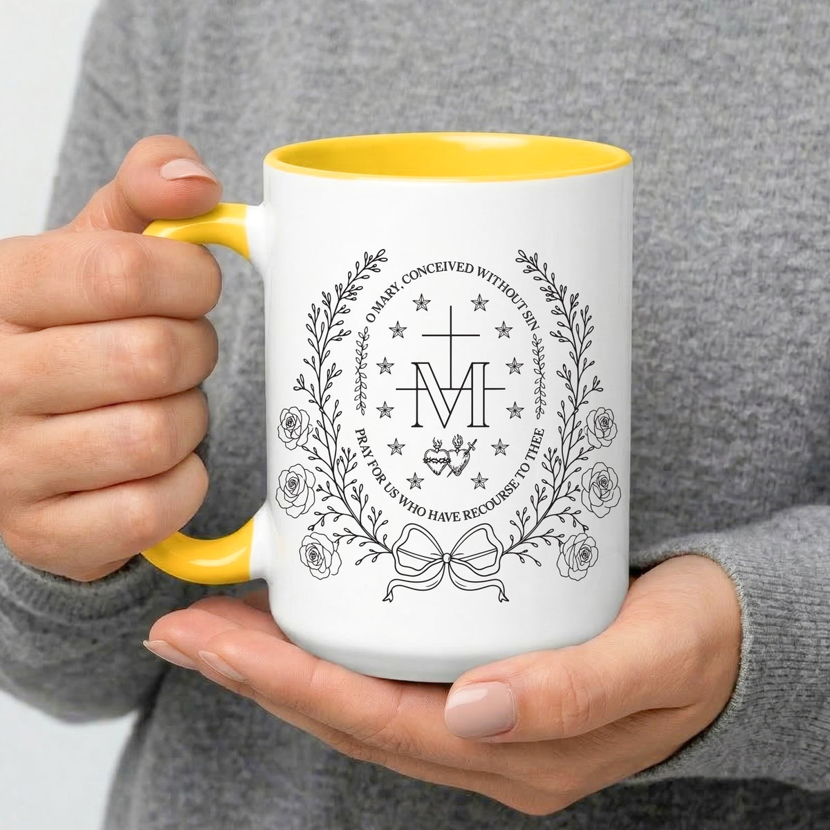 O Mary Conceived Without Sin Prayer Mug - Perfect Christian Gift, Prayer Mug, or Daily Inspiration