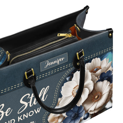 Be Still And Know That I Am God Psalm 46:10 Personalized Faith Leather Handbag Christian Women