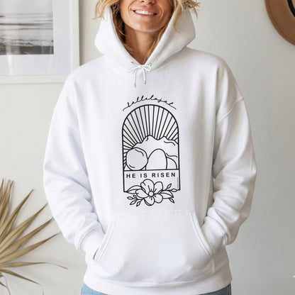 Easter Sunday Empty Tomb Line Art – He is Risen – Unisex Tshirt / Hoodie / Sweatshirt