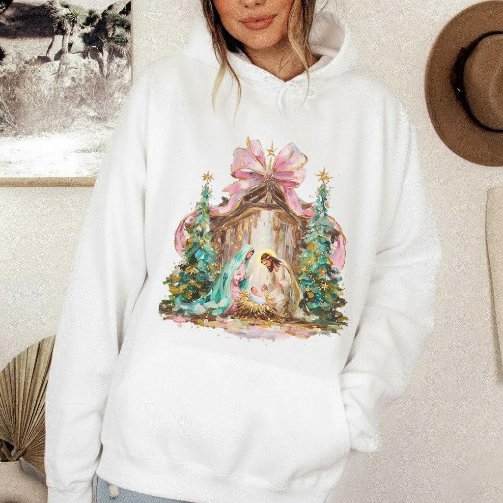 Retro Nativity Scene Christmas – Holy Family Art – Unisex Tshirt / Hoodie / Sweatshirt - Faith Guided Life