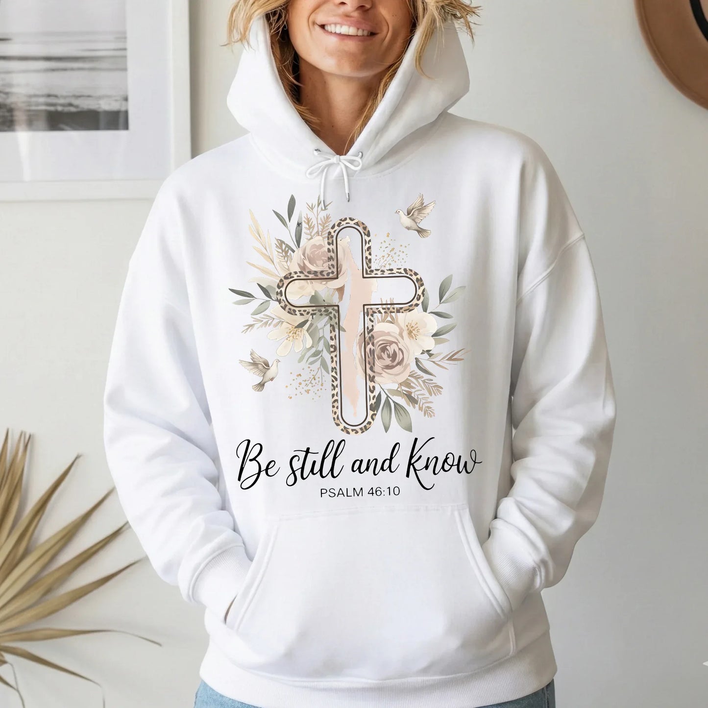 Be Still and Know Floral Cross Design - Faith Floral - Unisex Tshirt / Hoodie / Sweatshirt - Faith Guided Life