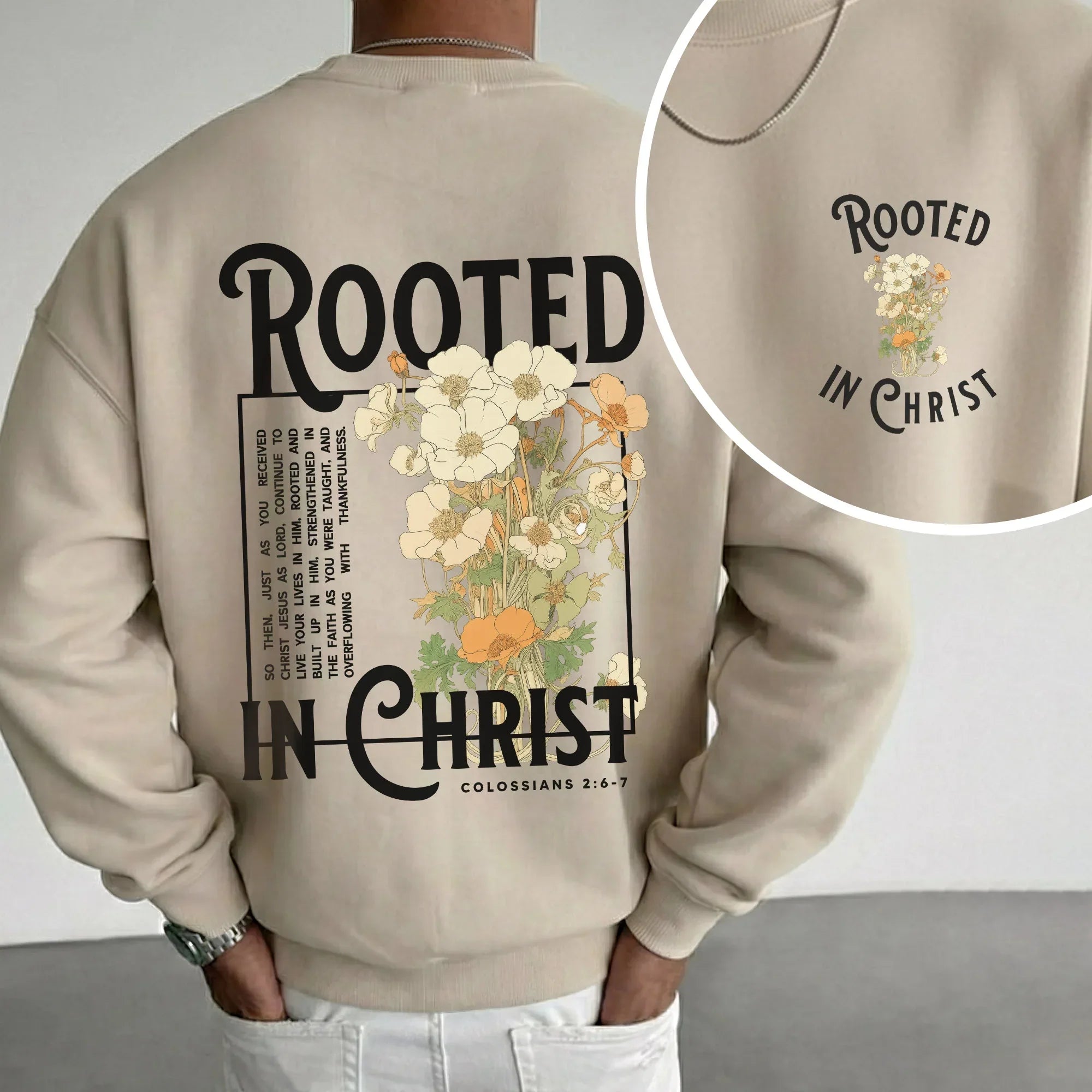 Rooted In Christ Floral Designs - Faith Floral - Unisex Tshirt / Hoodie / Sweatshirt - Faith Guided Life