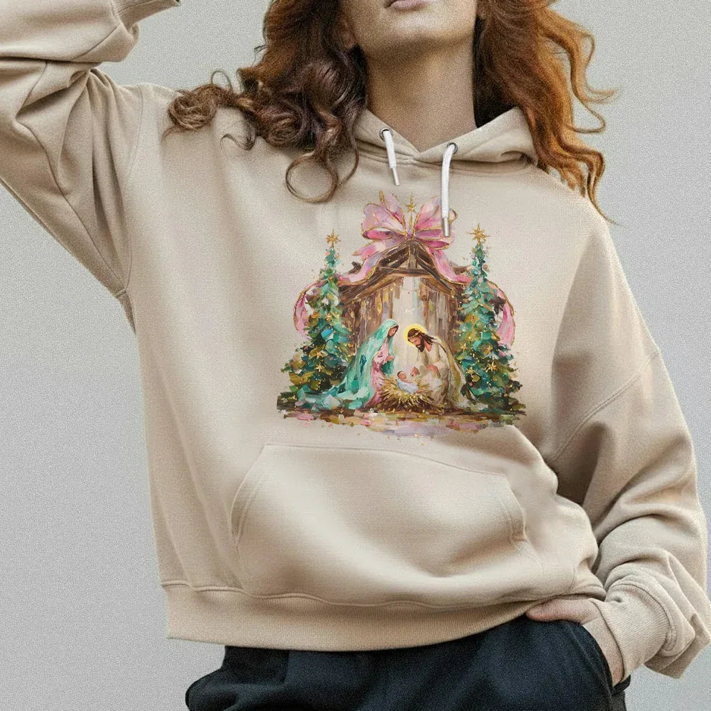 Retro Nativity Scene Christmas – Holy Family Art – Unisex Tshirt / Hoodie / Sweatshirt - Faith Guided Life