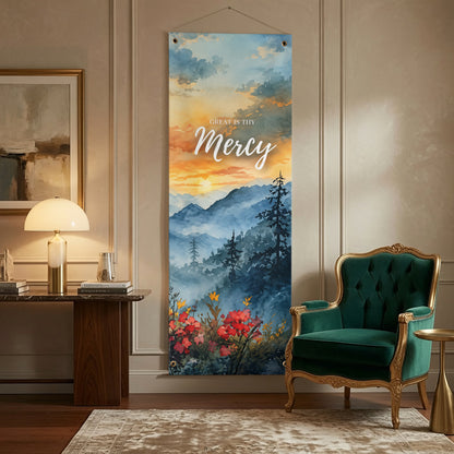 Christian Faith & Scripture Watercolor Banner Set – Inspirational Religious Decor