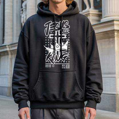 "Jesus is King" Crown Typography Christian T-Shirt | Faith Guided Life Apparel