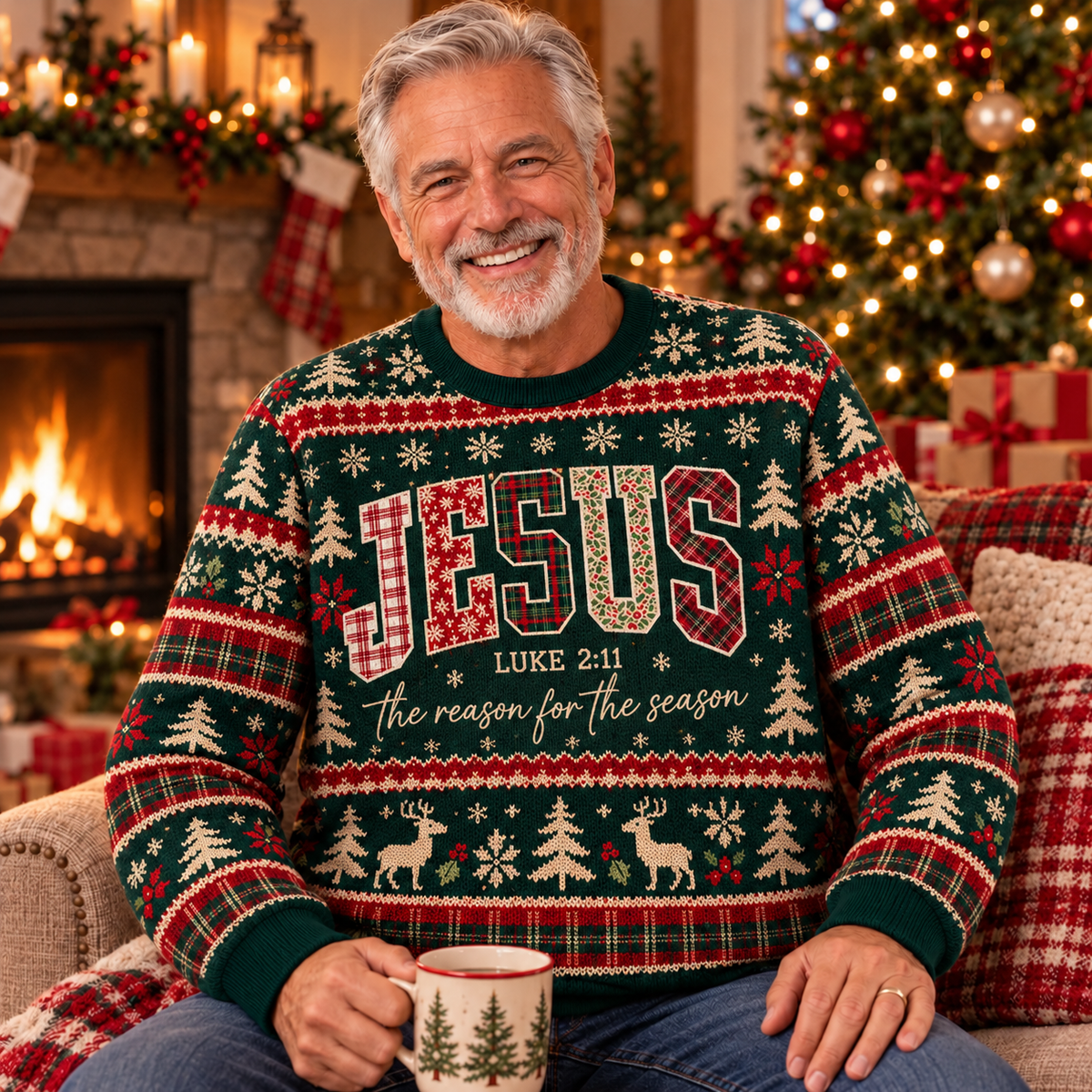 Jesus Reason For The Season Christmas – Luke 2:11 Christian Holiday Sweater