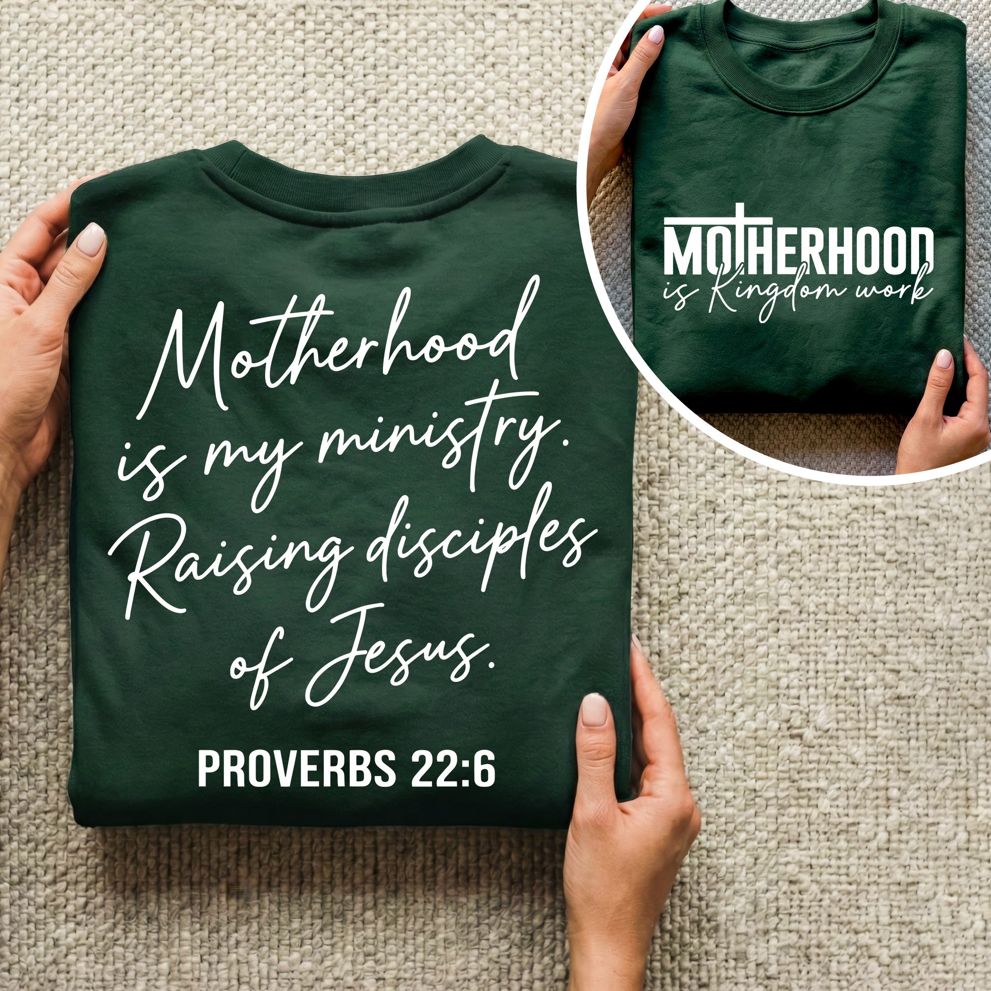 Motherhood Is My Ministry Christian – Proverbs 22:6 – Two Sides – She is Bless – Unisex Tshirt /Hoodie/Sweatshirt