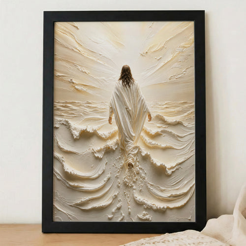 Jesus Walking on Water Through Divine Light Poster/Canvas