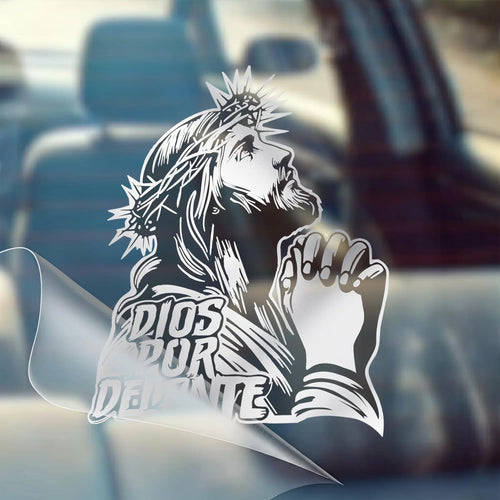 Dios Por Delante Decal Large Graphic for Trucks, Cars, Walls - Faith Guided Life