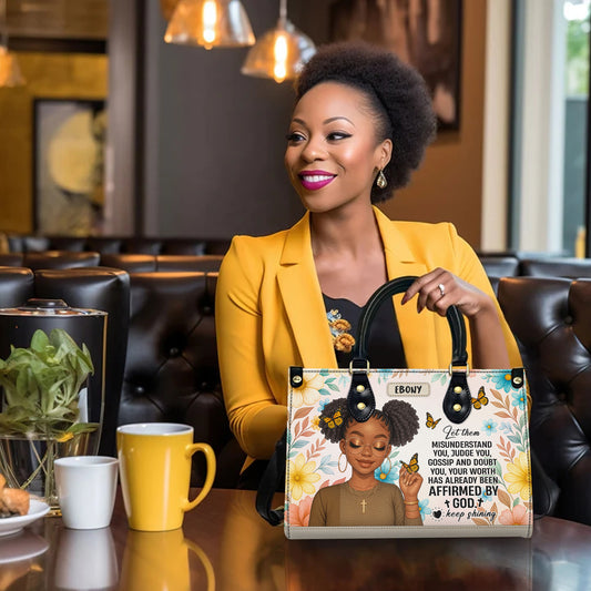 Let Them Misunderstand You Affirmed By God Personalized Leather Handbag