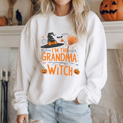 I'm The Grandma Witch Halloween T-Shirt Funny Grandmother Pumpkin Spooky Season Tee