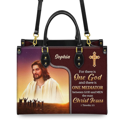 Personalized One God One Mediator Christian Handbag – Twill Faux Leather & PU Leather