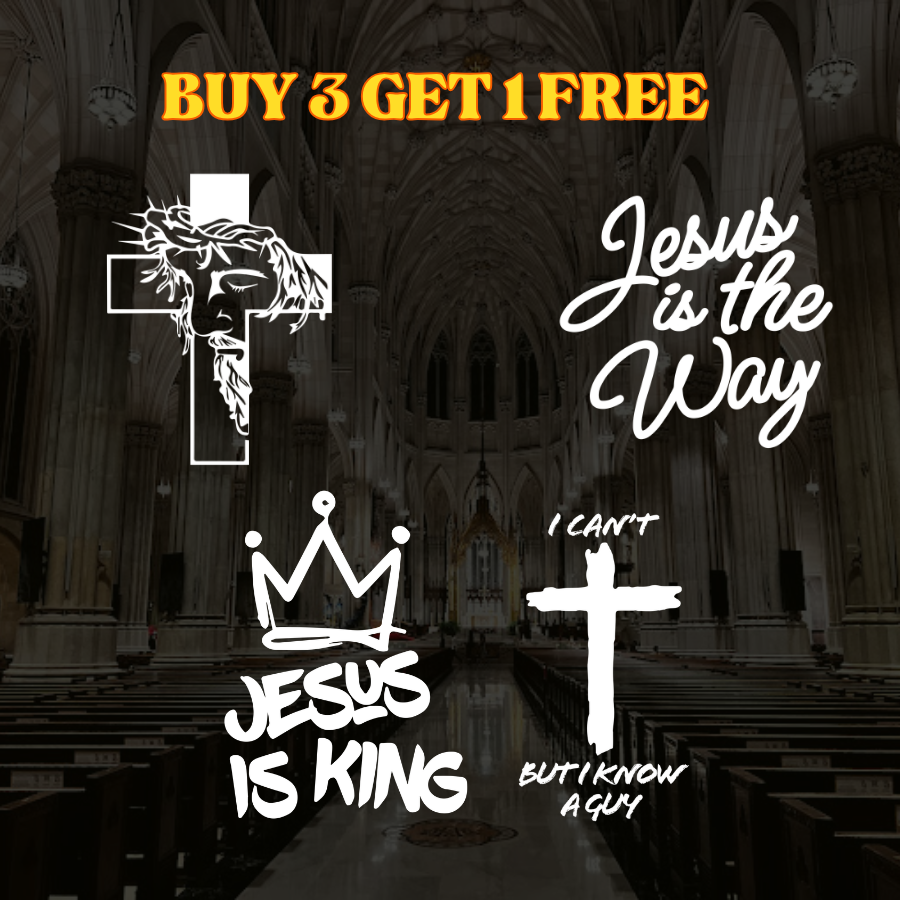 6 inch - Christian Decal Collection – Faith Stickers for Car, Laptop, Water Bottle & Helmet