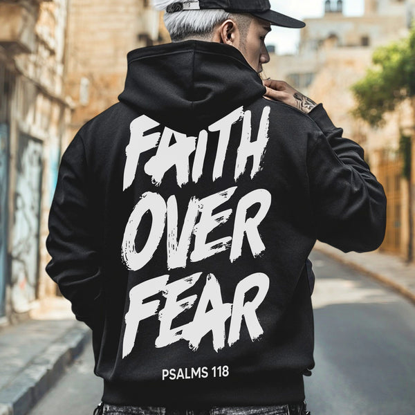 Faith Over Fear Print Hoodie 041-1