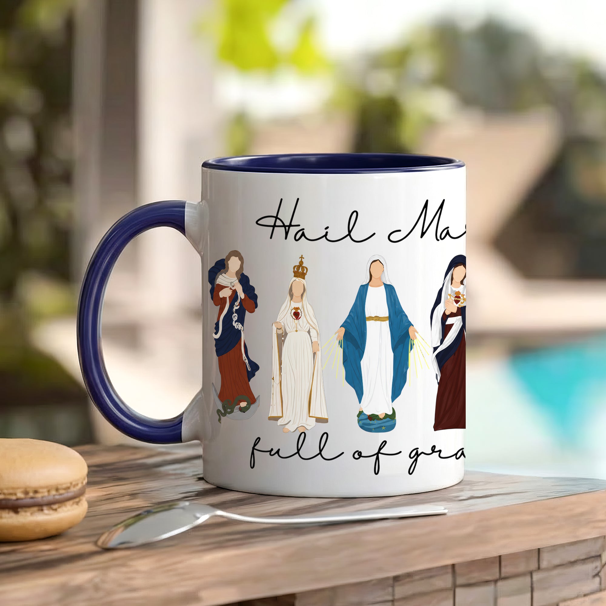 Hail Mary Full of Grace Ceramic Mug - Perfect Christian Gift, Prayer Mug, or Daily Inspiration