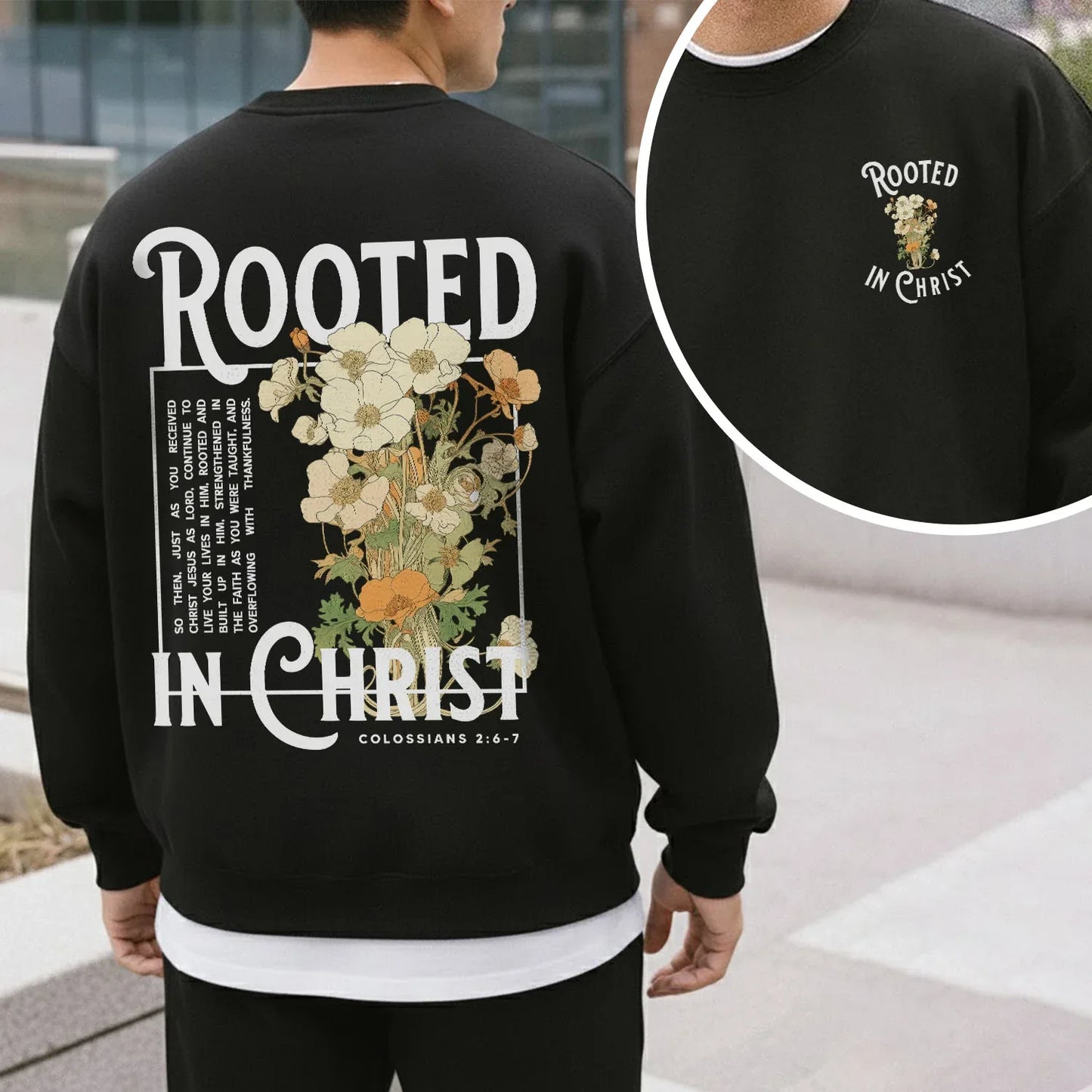Rooted In Christ Floral Designs - Faith Floral - Unisex Tshirt / Hoodie / Sweatshirt - Faith Guided Life